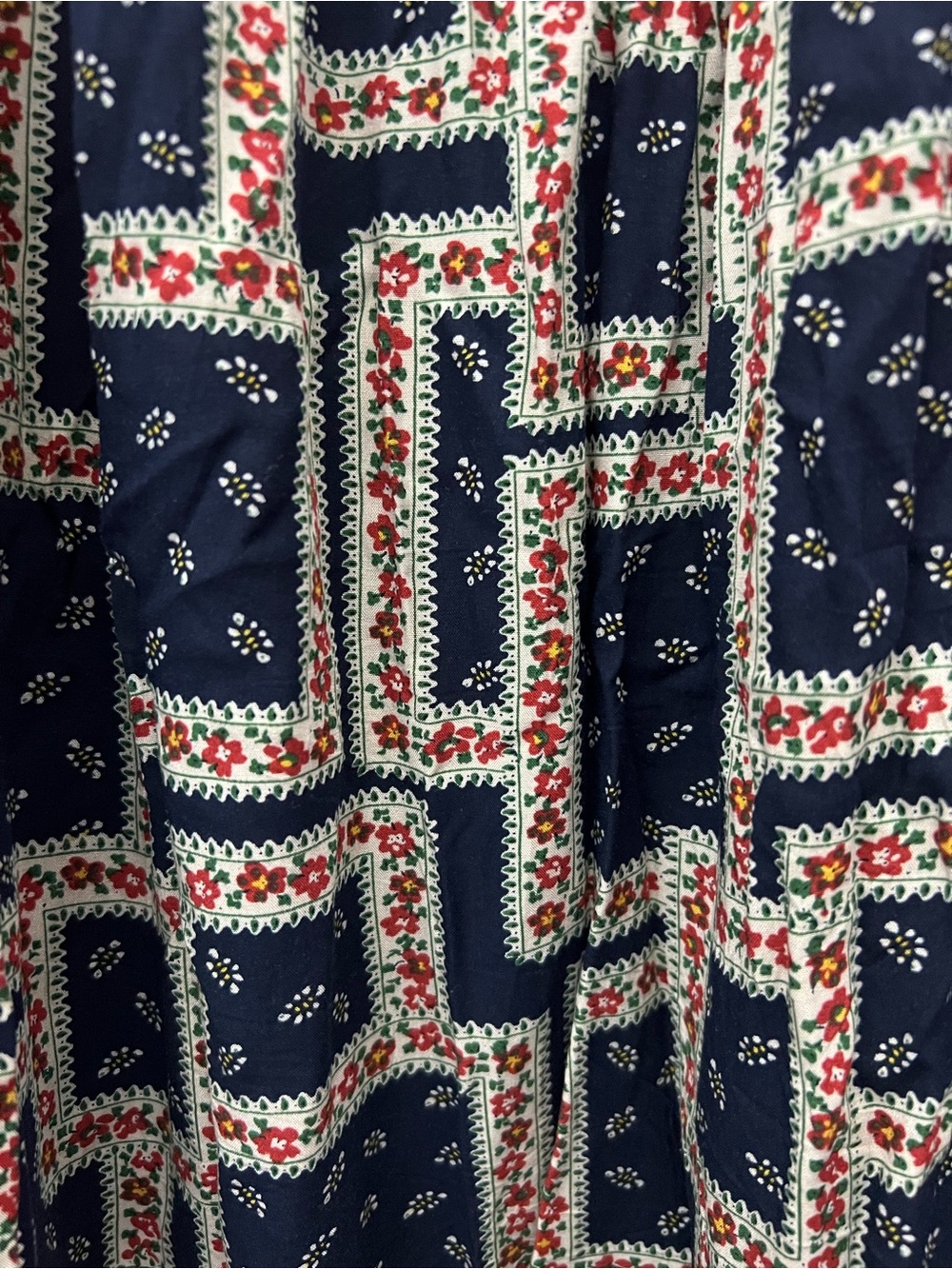 Natural Life Boho Maxi Skirt Floral Patchwork Print Coastal West Coast Navy - Picture 11 of 12